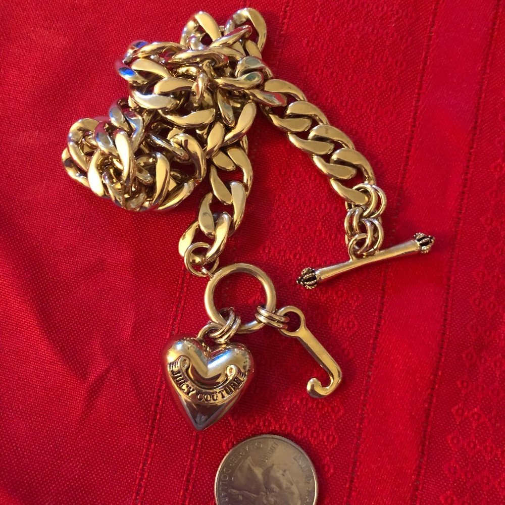 NWOT Vintage Juicy Couture Puffy Heart Banner Necklace - Picture 5 of 6